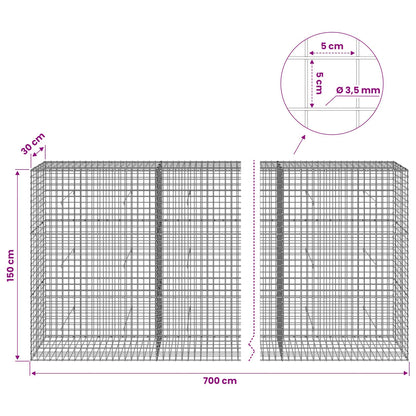Gabion with 3.5 mm Wire and 5x5 cm Mesh 700x30x150 cm