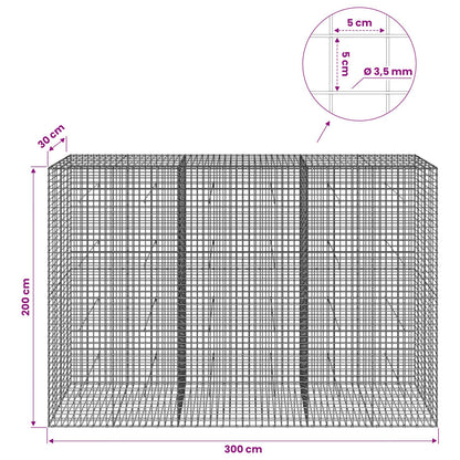 Gabion with 3.5 mm Wire and 5x5 cm Mesh 300x30x200 cm