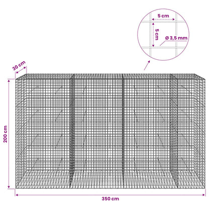 Gabion with 3.5 mm Wire and 5x5 cm Mesh 350x30x200 cm