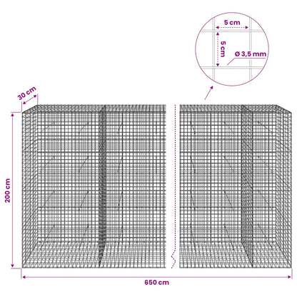 Gabion with 3.5 mm Wire and 5x5 cm Mesh 650x30x200 cm
