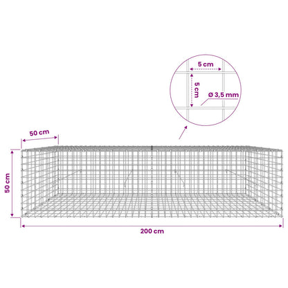 Gabion with 3.5 mm Wire and 5x5 cm Mesh 200x50x50 cm