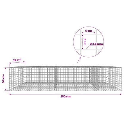 Gabion with 3.5 mm Wire and 5x5 cm Mesh 250x50x50 cm
