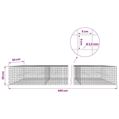 Gabion with 3.5 mm Wire and 5x5 cm Mesh 400x50x50 cm