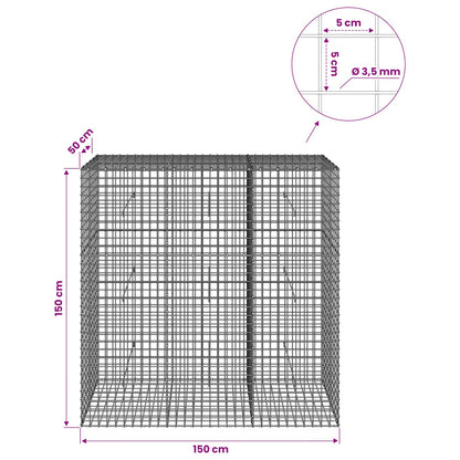 Gabion with 3.5 mm Wire and 5x5 cm Mesh 150x50x150 cm