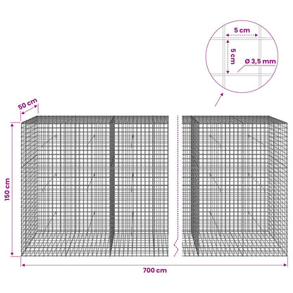 Gabion with 3.5 mm Wire and 5x5 cm Mesh 700x50x150 cm