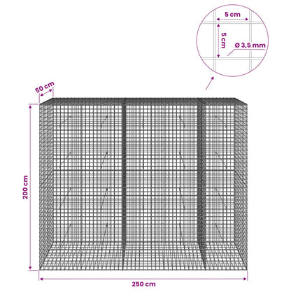 Gabion with 3.5 mm Wire and 5x5 cm Mesh 250x50x200 cm