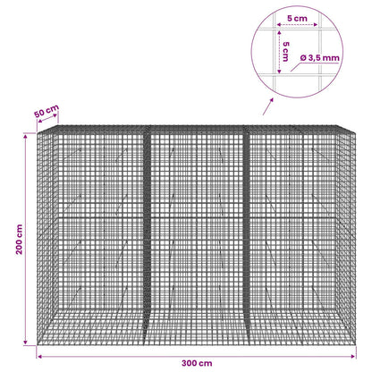 Gabion with 3.5 mm Wire and 5x5 cm Mesh 300x50x200 cm