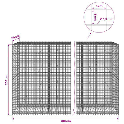 Gabion with 3.5 mm Wire and 5x5 cm Mesh 700x50x200 cm