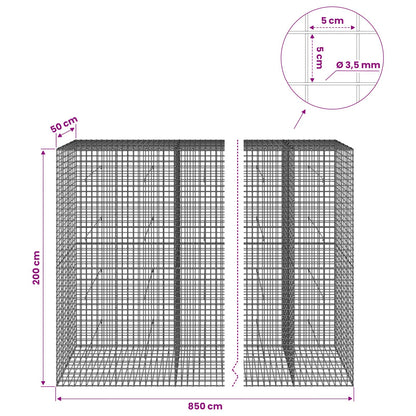 Gabion with 3.5 mm Wire and 5x5 cm Mesh 850x50x200 cm