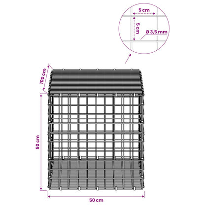 Gabion with 3.5 mm Wire and 5x5 cm Mesh 50x100x50 cm
