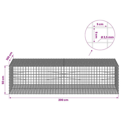 Gabion with 3.5 mm Wire and 5x5 cm Mesh 200x100x50 cm