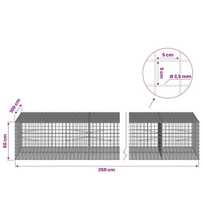 Gabion with 3.5 mm Wire and 5x5 cm Mesh 350x100x50 cm