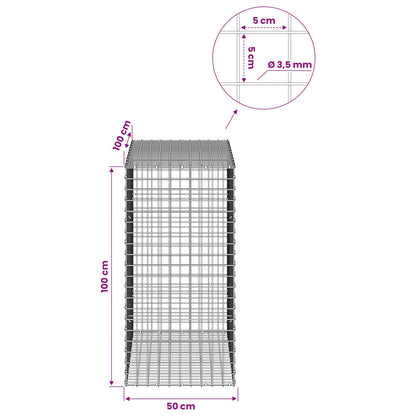 Gabion with 3.5 mm Wire and 5x5 cm Mesh 50x100x100 cm
