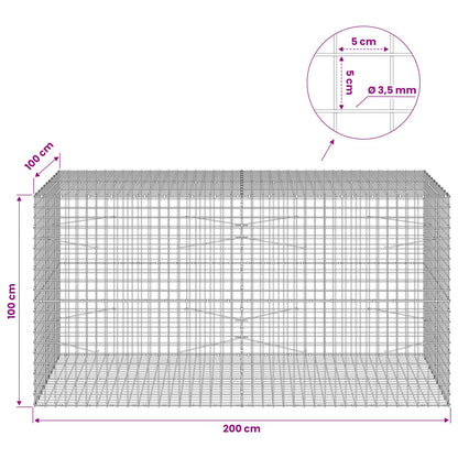 Gabion with 3.5 mm Wire and 5x5 cm Mesh 200x100x100 cm