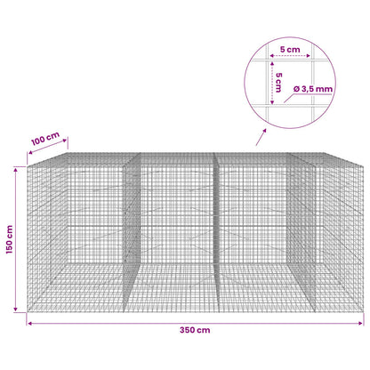 Gabion with 3.5 mm Wire and 5x5 cm Mesh 350x100x150 cm