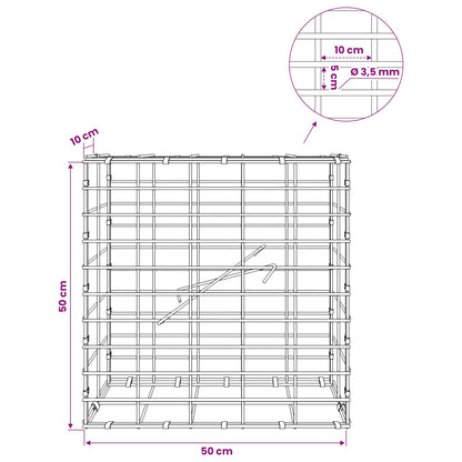 Gabion with 3.5 mm Wire and 5x10 cm Mesh 50x10x50 cm