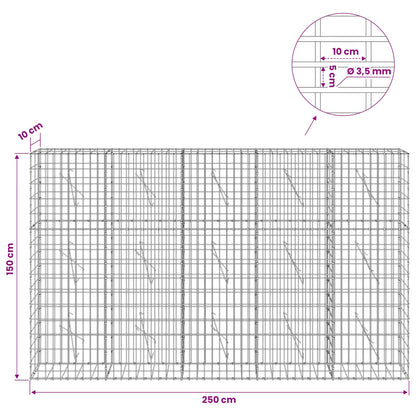 Gabion with 3.5 mm Wire and 5x10 cm Mesh 250x10x150 cm
