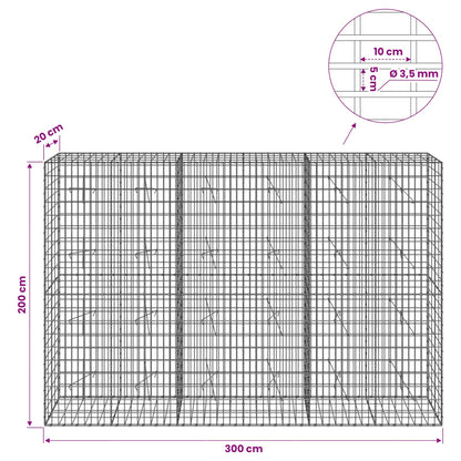 Gabion with 3.5 mm Wire and 5x10 cm Mesh 300x20x200 cm