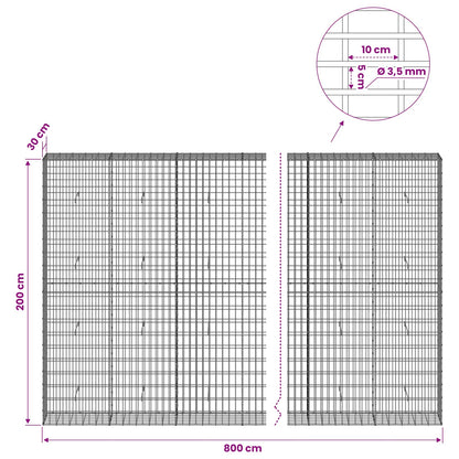 Gabion with 3.5 mm Wire and 5x10 cm Mesh 800x30x200 cm