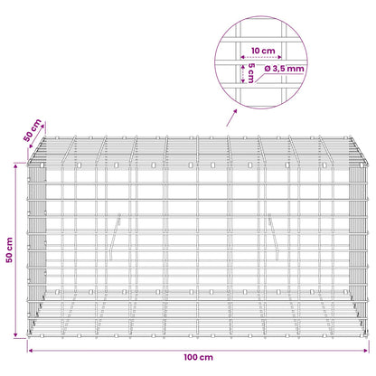 Gabion with 3.5 mm Wire and 5x10 cm Mesh 100x50x50 cm