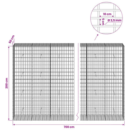 Gabion with 3.5 mm Wire and 5x10 cm Mesh 700x50x200 cm