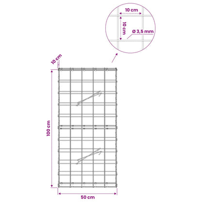 Gabion with 3.5 mm Wire and 10x10 cm Mesh 50x10x100 cm