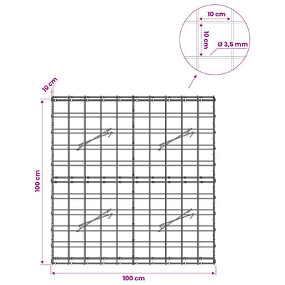 Gabion with 3.5 mm Wire and 10x10 cm Mesh 100x10x100 cm