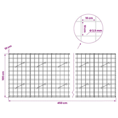 Gabion with 3.5 mm Wire and 10x10 cm Mesh 450x10x100 cm