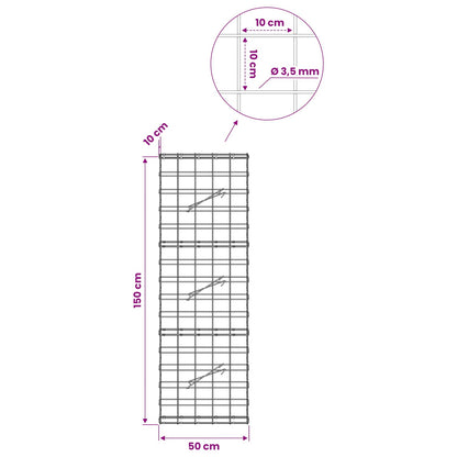 Gabion with 3.5 mm Wire and 10x10 cm Mesh 50x10x150 cm