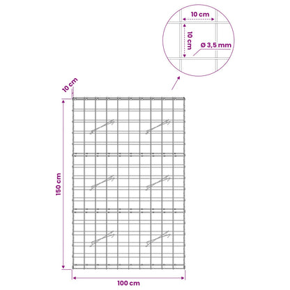 Gabion with 3.5 mm Wire and 10x10 cm Mesh 100x10x150 cm