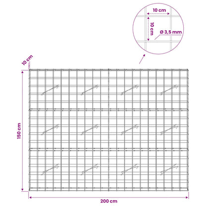 Gabion with 3.5 mm Wire and 10x10 cm Mesh 200x10x150 cm