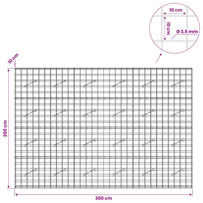 Gabion with 3.5 mm Wire and 10x10 cm Mesh 300x10x200 cm