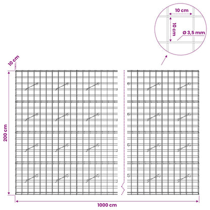 Gabion with 3.5 mm Wire and 10x10 cm Mesh 1000x10x200 cm