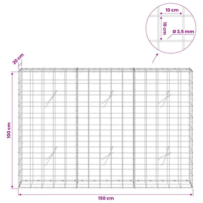Gabion with 3.5 mm Wire and 10x10 cm Mesh 150x20x100 cm