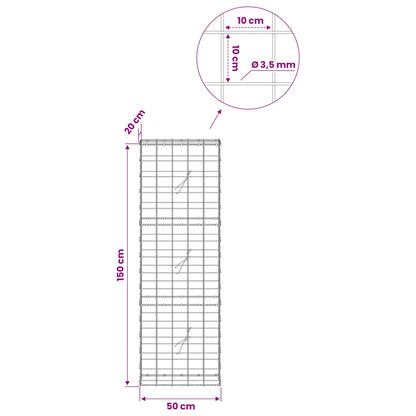 Gabion with 3.5 mm Wire and 10x10 cm Mesh 50x20x150 cm