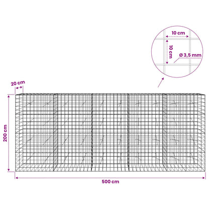 Gabion with 3.5 mm Wire and 10x10 cm Mesh 500x20x200 cm
