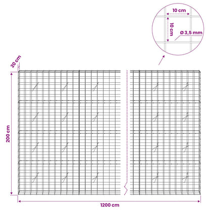 Gabion with 3.5 mm Wire and 10x10 cm Mesh 1200x20x200 cm