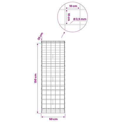Gabion with 3.5 mm Wire and 10x10 cm Mesh 50x30x150 cm