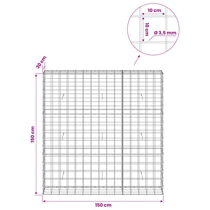 Gabion with 3.5 mm Wire and 10x10 cm Mesh 150x30x150 cm