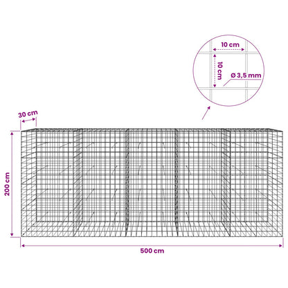 Gabion with 3.5 mm Wire and 10x10 cm Mesh 500x30x200 cm