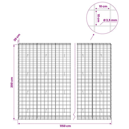 Gabion with 3.5 mm Wire and 10x10 cm Mesh 1150x30x200 cm