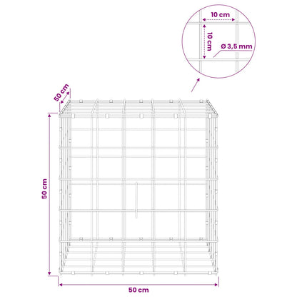 Gabion with 3.5 mm Wire and 10x10 cm Mesh 50x50x50 cm