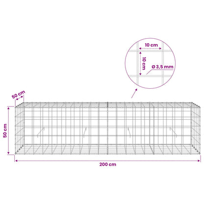 Gabion with 3.5 mm Wire and 10x10 cm Mesh 200x50x50 cm