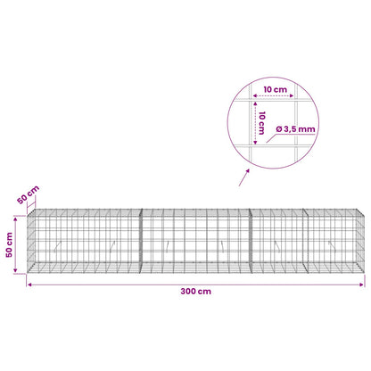 Gabion with 3.5 mm Wire and 10x10 cm Mesh 300x50x50 cm