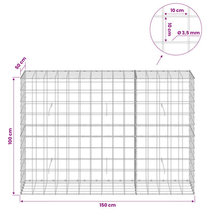 Gabion with 3.5 mm Wire and 10x10 cm Mesh 150x50x100 cm