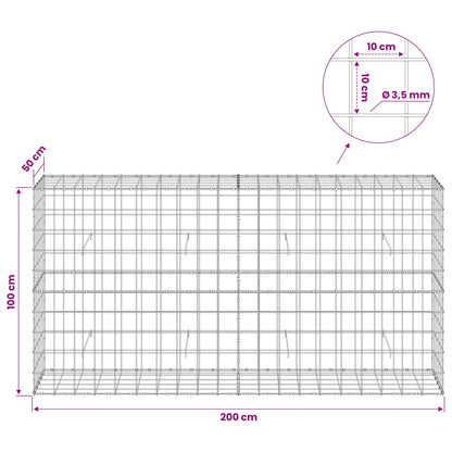 Gabion with 3.5 mm Wire and 10x10 cm Mesh 200x50x100 cm