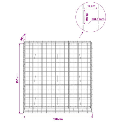 Gabion with 3.5 mm Wire and 10x10 cm Mesh 150x50x150 cm