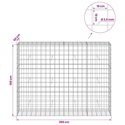 Gabion with 3.5 mm Wire and 10x10 cm Mesh 200x50x150 cm