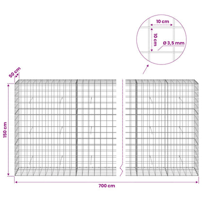 Gabion with 3.5 mm Wire and 10x10 cm Mesh 700x50x150 cm