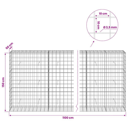 Gabion with 3.5 mm Wire and 10x10 cm Mesh 1100x50x150 cm